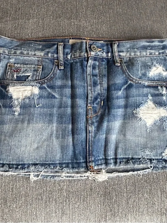 Y2K Hollister mini denim jean skirt sz 27 - Picture 5 of 7